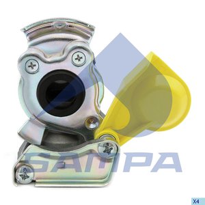 Изображение 1, 095.008-01 Головка соединительная тормозной системы прицепа 22мм (груз.авто) желтая без клапана SAMPA