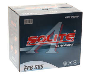 Изображение 3, 6СТ80(0) S95L Аккумулятор SOLITE EFB Asia 80А/ч обратная полярность