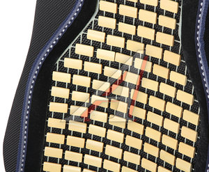 Изображение 2, MP-59 черная Накидка на сиденье массажная бамбуковая плоские пластины черная VALGO