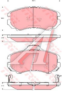 Изображение 3, GDB3352 Колодки тормозные HYUNDAI KIA Sonata, Sportage (01-) передние (4шт.) TRW