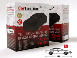 Изображение 1, 42162 Тент на автомобиль (XL) 520х185х150см черный Sedan F Plus CARFASHION