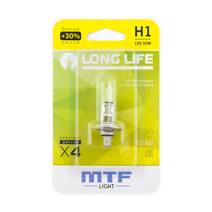 Изображение 3, HLL1201B Лампа 12V H1 55W P14.5s +30% блистер (1шт.) Long Life MTF