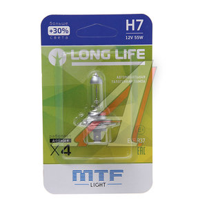 Изображение 1, HLL1207B Лампа 12V H7 55W PX26d блистер (1шт.) Long Life MTF