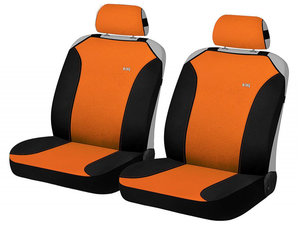 Изображение 1, 21237 Авточехлы (майка) на передние сиденья полиэстер черно-оранжевые (4 предм.) Magic Front CARFASHION