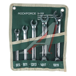 Изображение 1, RF-5058 Набор ключей разрезных 8-19мм 5 предметов на полотне ROCKFORCE