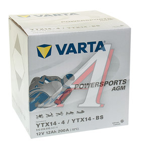 Изображение 2, 6СТ12 512 014 010 (YTX14-4(BS)) Аккумулятор VARTA MOTO AGM 12А/ч