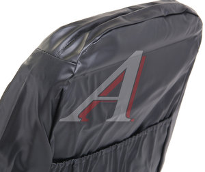 Изображение 3, 11125 Авточехлы универсальные экокожа черные серая строчка (11 предм.) Atom Leather CARFASHION