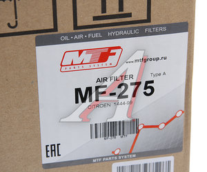 Изображение 3, MF275 Фильтр воздушный FIAT Ducato (02-) (2.3 JTD) г.Елабуга (07-) MTF