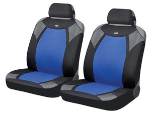Изображение 1, 21357 Авточехлы (майка) на передние сиденья полиэстер черно-синие (4 предм.) Viper Front CARFASHION