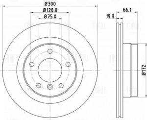Изображение 3, DF261005 Диск тормозной BMW 1 (E81, E87, F20), 3 (E90, F30) задний (1шт.) TRIALLI