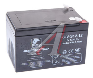 Изображение 1, 6СТ12 GIV-S 12-12 Аккумулятор BANNER GIV-S 12А/ч