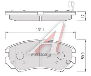 Изображение 1, S1H02NF Колодки тормозные HYUNDAI Sonata 5, Tucson KIA Sportage New передние (4шт.) FRIXA