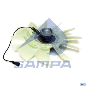 Изображение 1, 033.228-01 Вентилятор VOLVO FM9, 12, 13 охлаждения радиатора с муфтой SAMPA