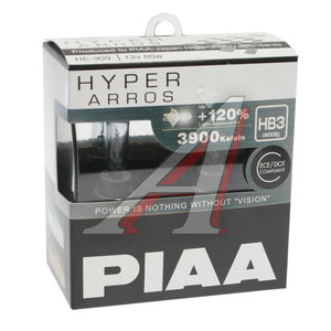 Изображение 1, HE-909-HB3 Лампа 12V HB3 60W +120% бокс (2шт.) Hyper Arros PIAA